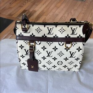 Louis Vuitton Limited Edition Cream and Brown Monogram Crossbody Bag